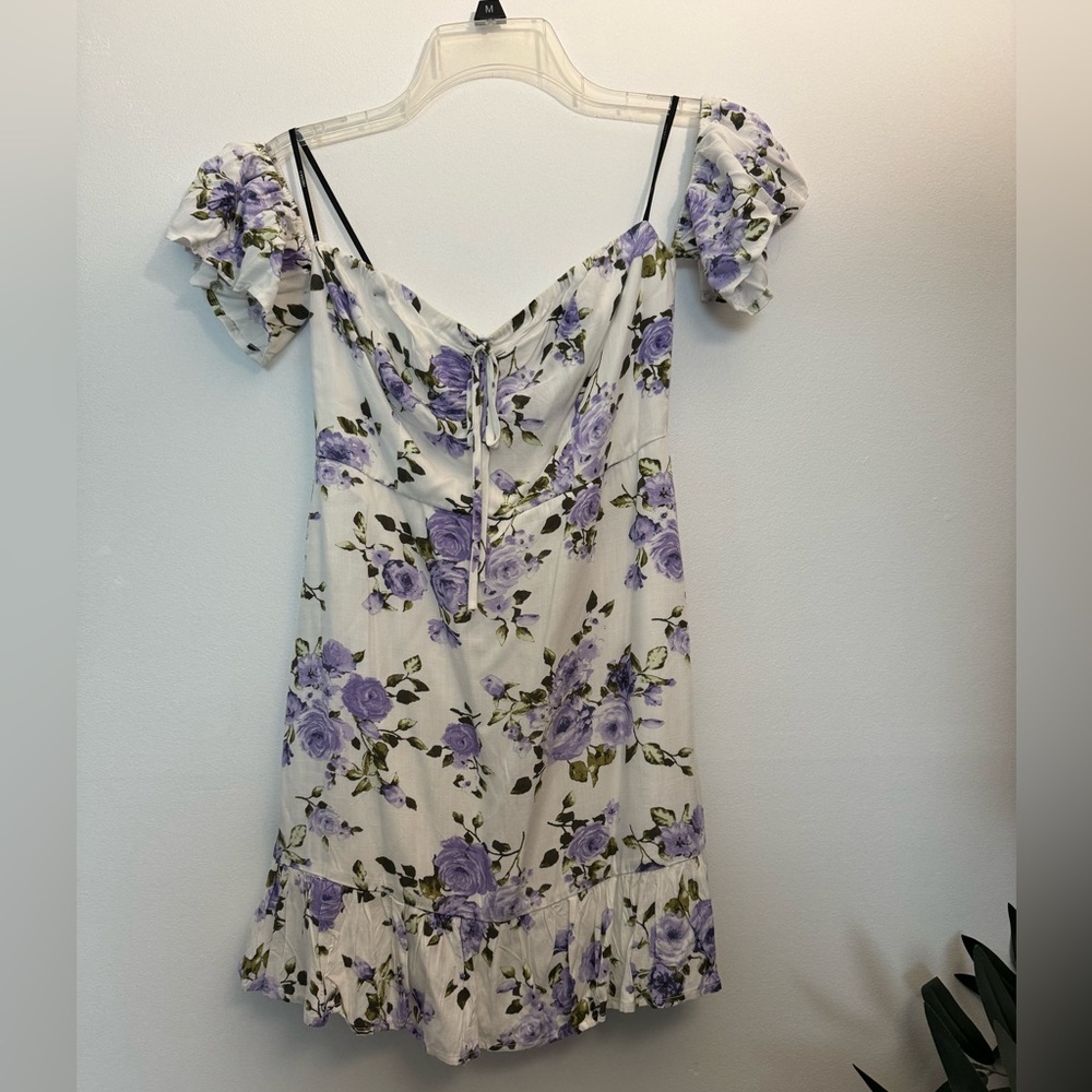 White/purple dress